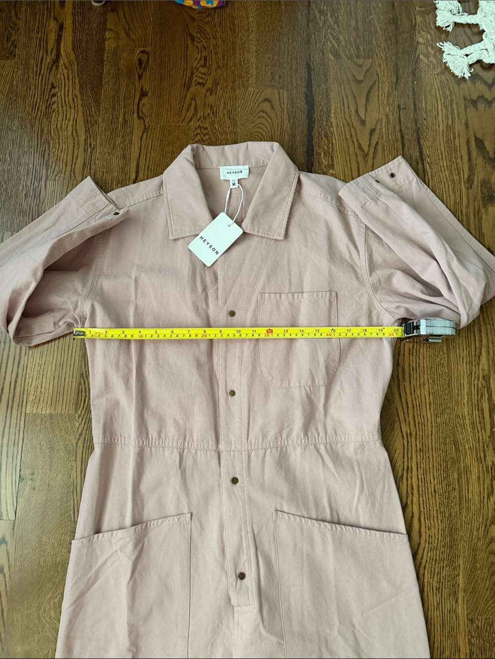 Heyson Relaxed Utility Jumpsuit in Blush Pink medium - Picture 4 of 6